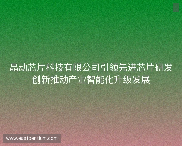 晶动芯片科技有限公司引领先进芯片研发创新推动产业智能化升级发展